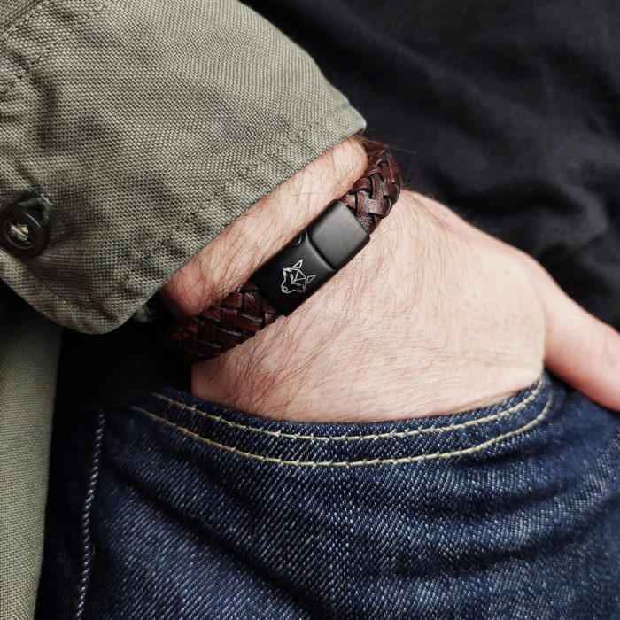 Skórzana bransoletka męska Alfa No.2