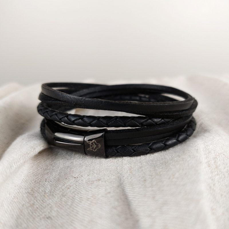 Skórzana bransoletka męska Alfa No.5