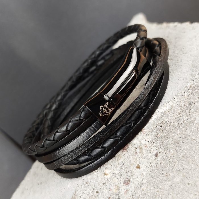 Skórzana bransoletka męska Alfa No.5