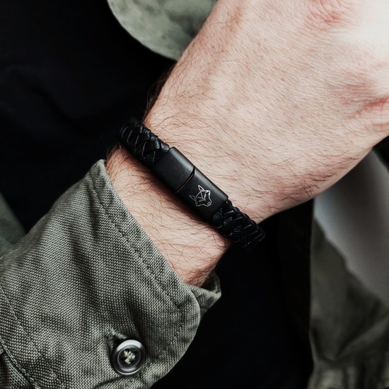 Skórzana bransoletka męska Alfa No.1