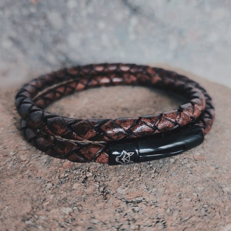 Skórzana bransoletka męska Alfa No.4