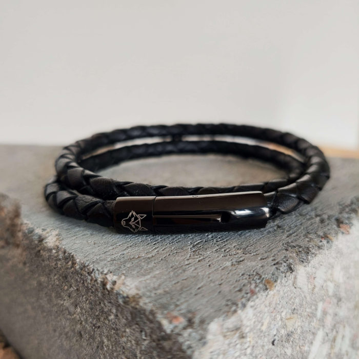 Skórzana bransoletka męska Alfa No.3