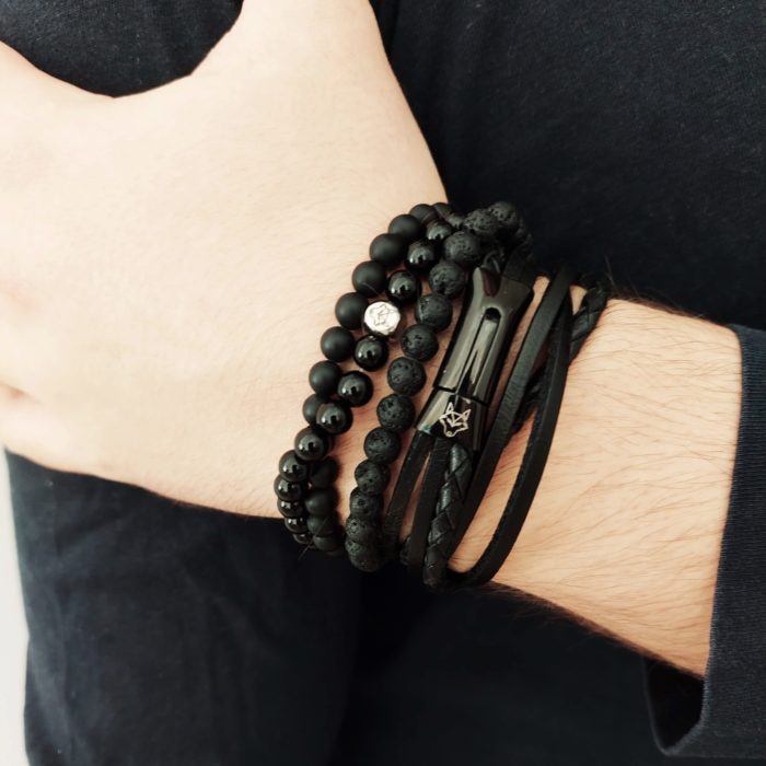 Skórzana bransoletka męska Alfa No.5