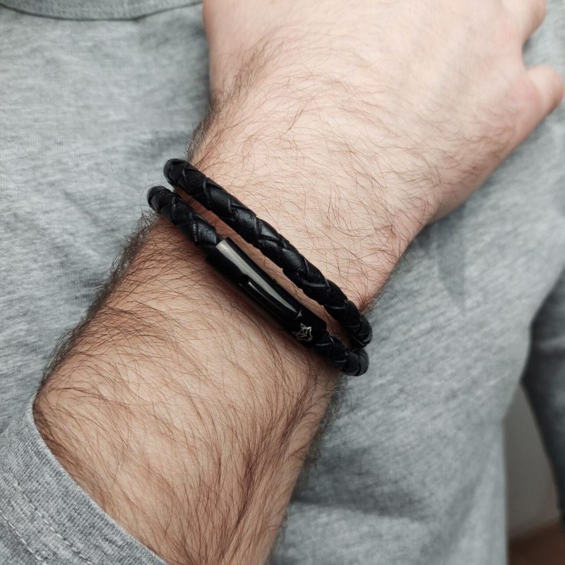 Skórzana bransoletka męska Alfa No.3